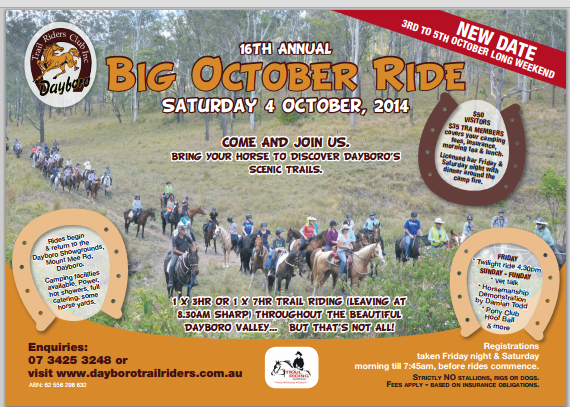 16th Annual  Big October Ride 2014 – Saturday 4th October